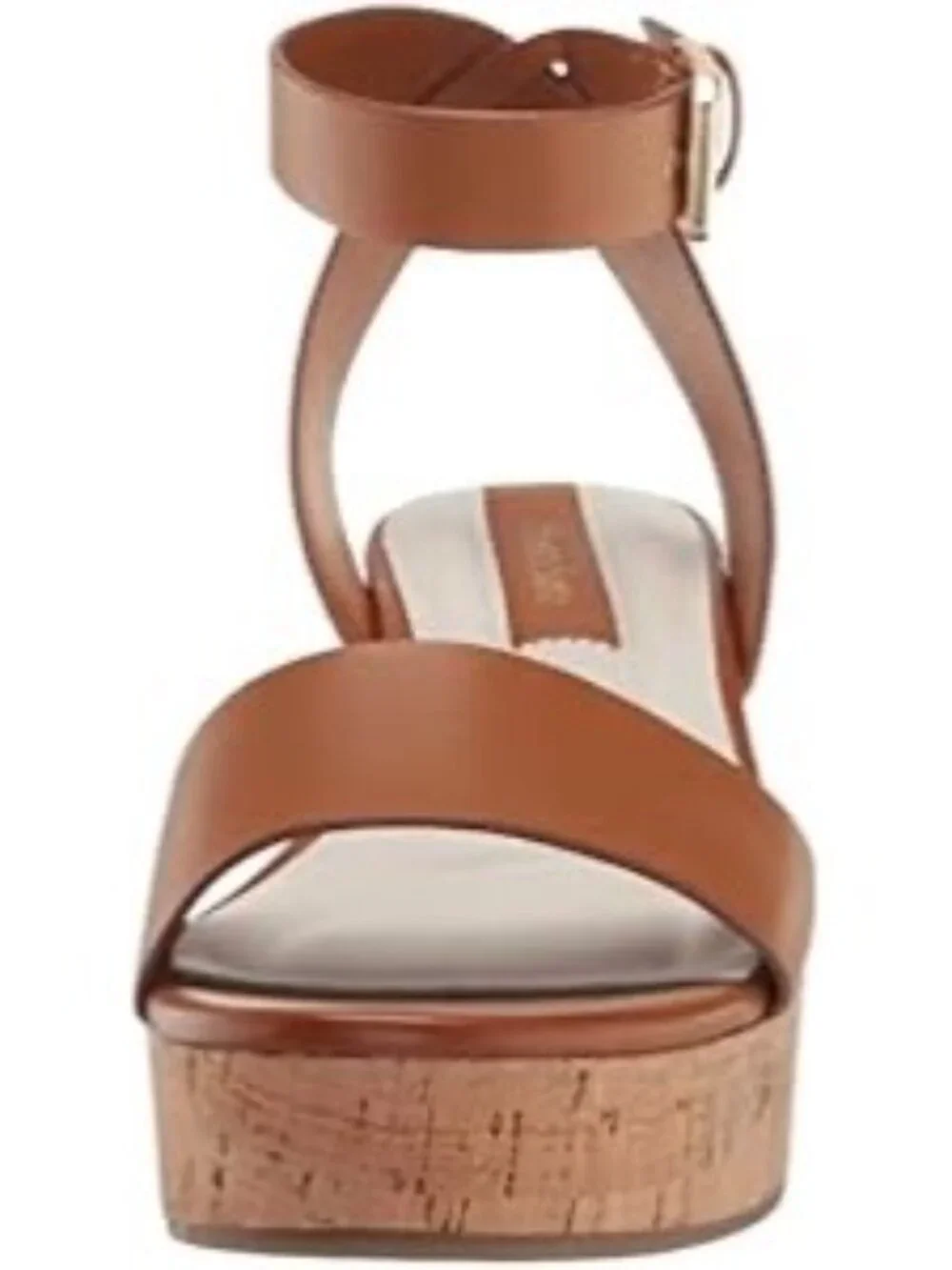 Franco Sarto Brown Cork Wedge Sandals with Ankle Strap, Size 10M - New